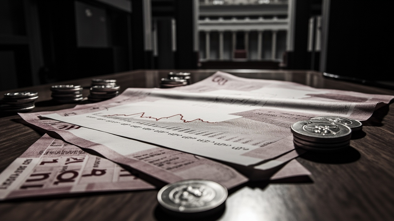 Budget folders and euro coins on desk representing parliament spending increase despite fewer seats